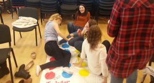 Counselling Students doing a Twister exercise