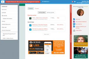 Screenshot Showing the Login Screen of the ICHAS LMS